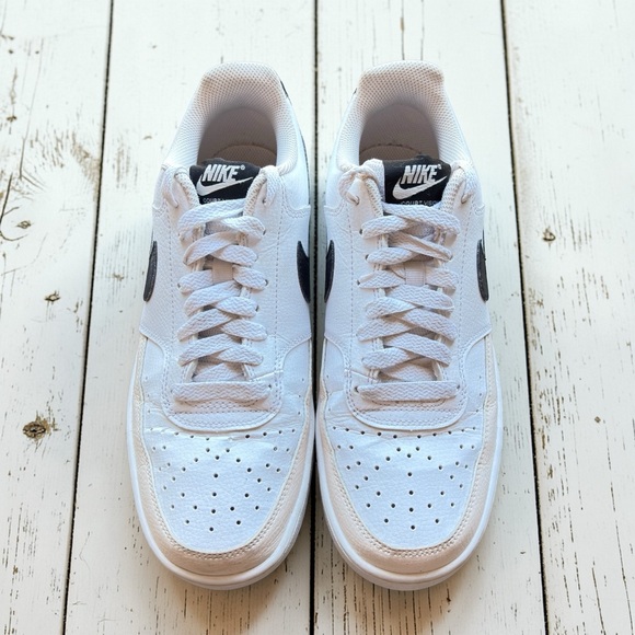 Nike Shoes - Nike Court Vision Low White/Pink/Black Sneakers Women’s Size 9.5 Leather
